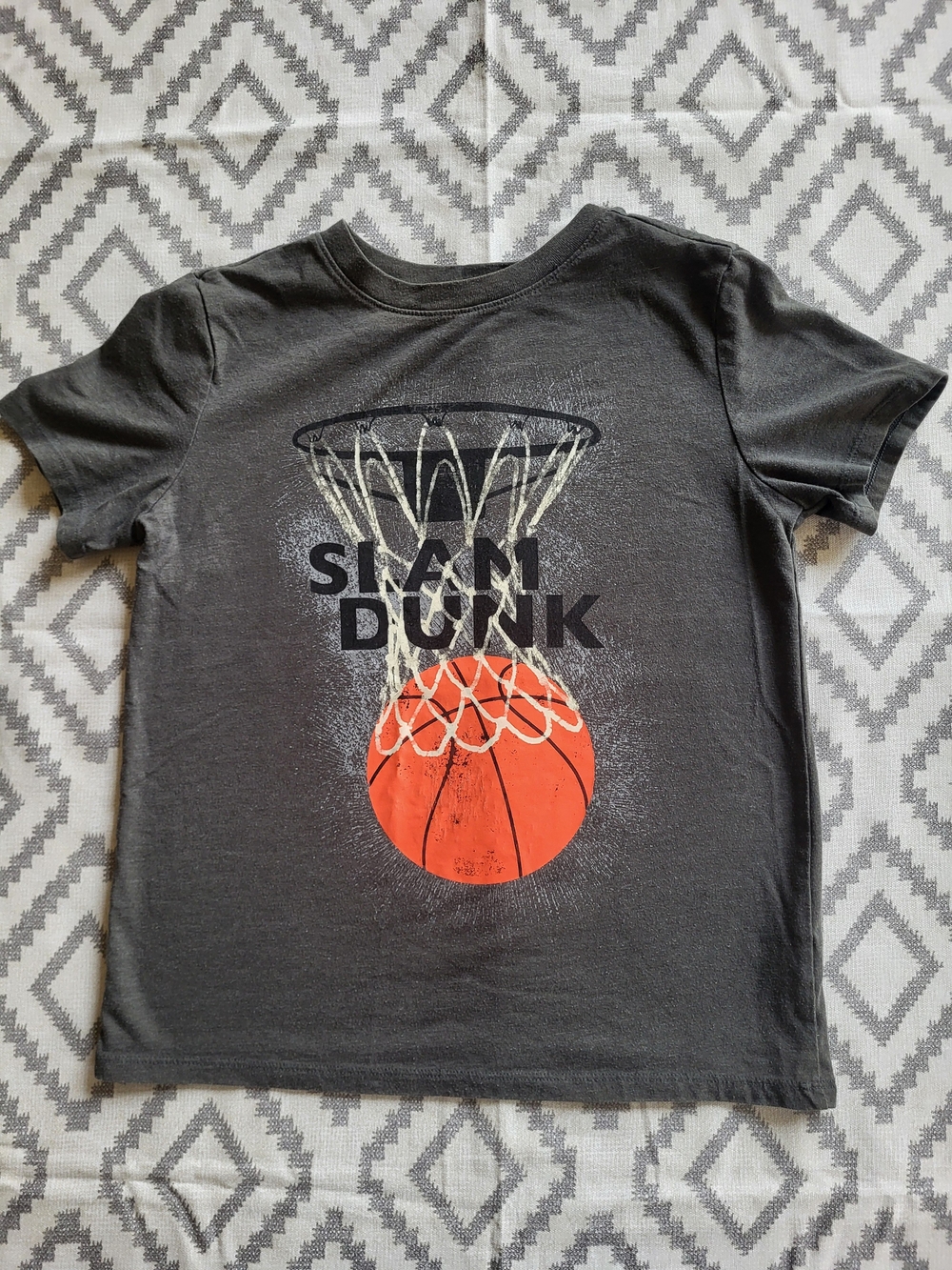 Cat & Jack Charcoal Tee with Orange Basketball Graphic